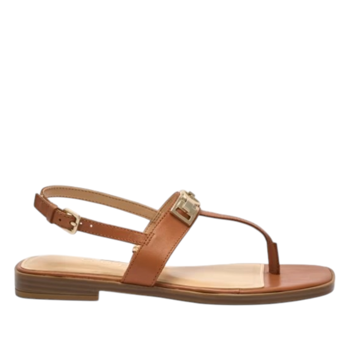 Guess Tan Leather Thong Sandals.  