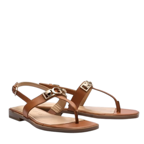 Guess Tan Leather Thong Sandals.  