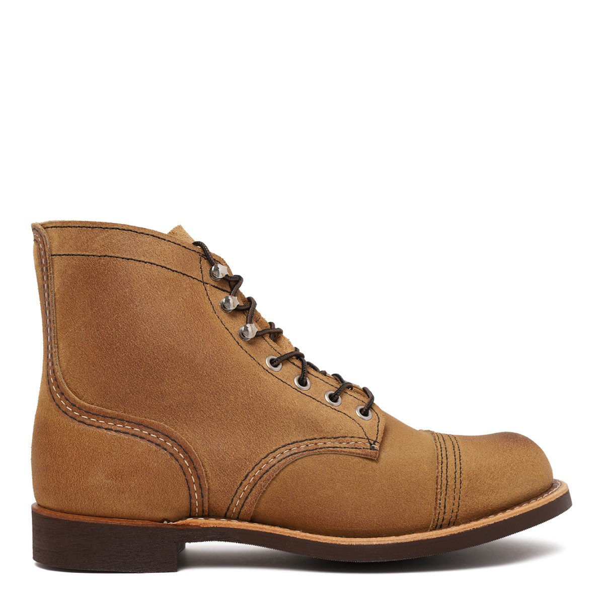 Red Wing Tan Leather Lace-Up Boots.