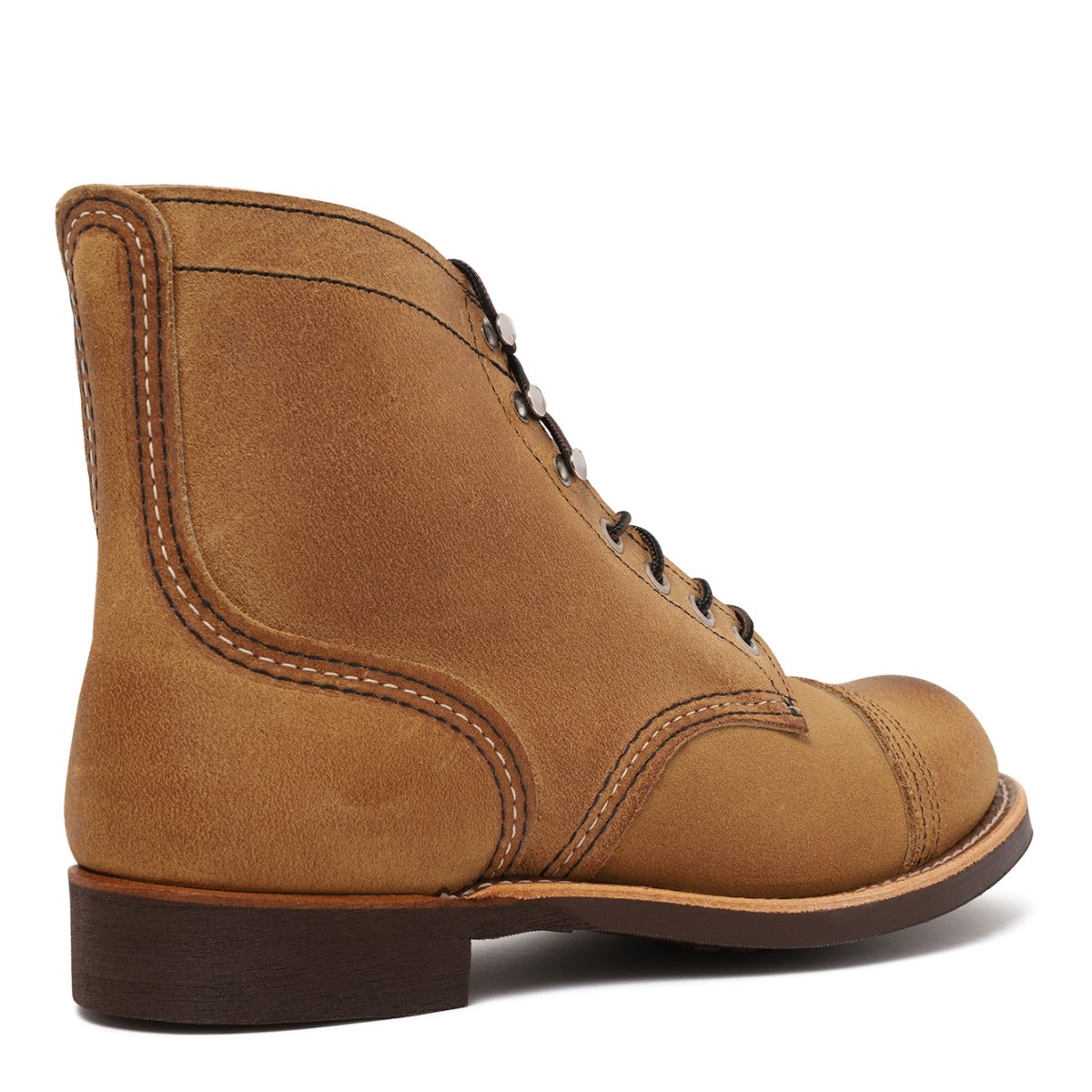 Red Wing Tan Leather Lace-Up Boots.