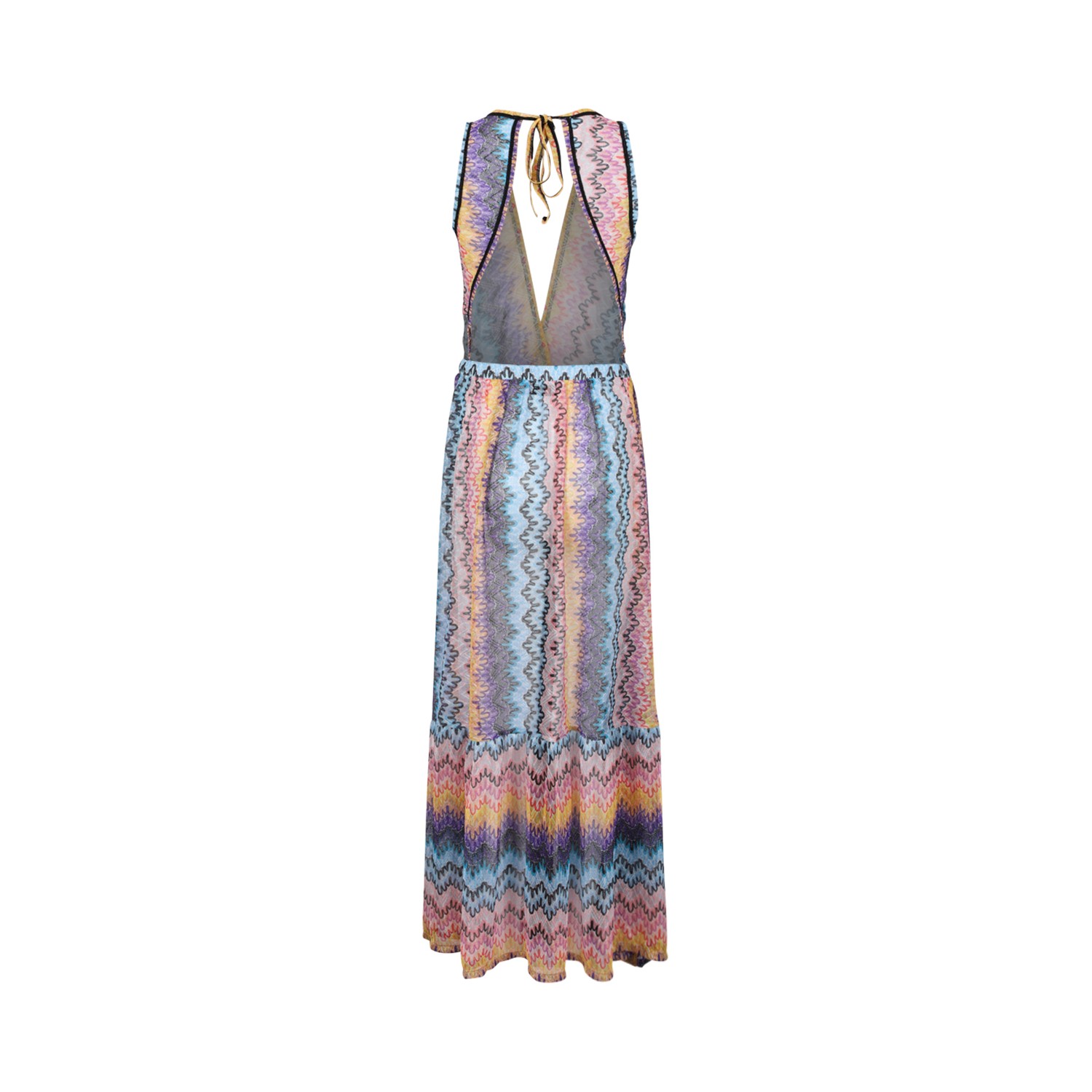 maxi missoni dress Draped striped sequined ribbed-knit maxi dress - multi