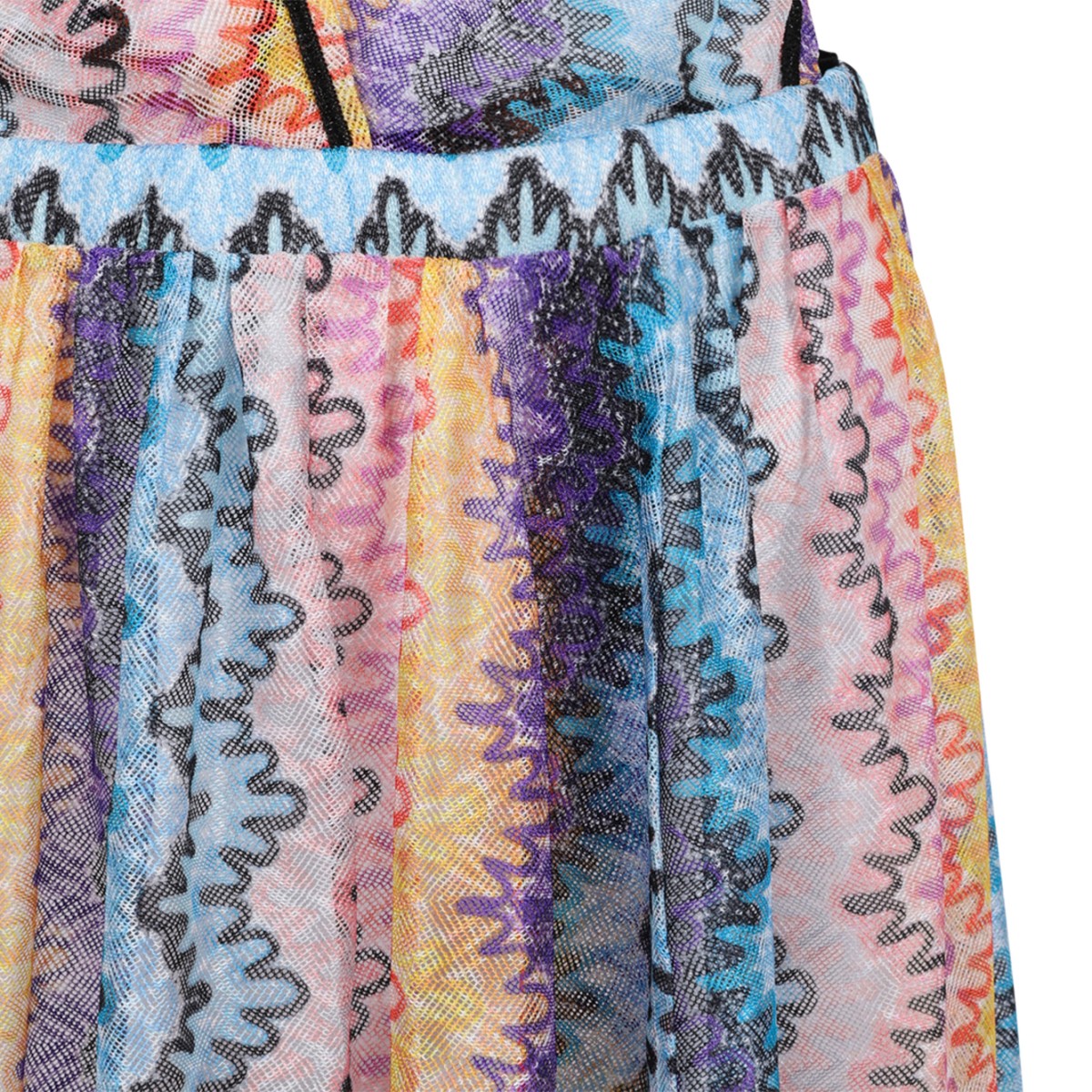 Missoni Multicolor Zigzag Knit Halterneck Maxi Dress.