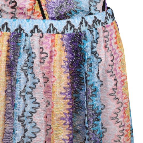 Missoni Multicolor Zigzag Knit Halterneck Maxi Dress.