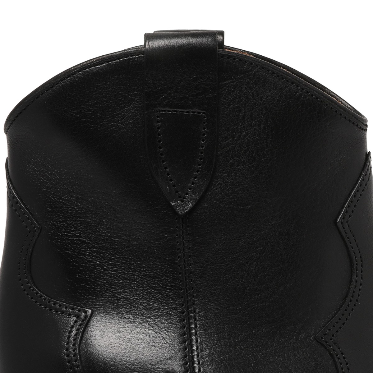 Isabel Marant Black Leather Western Ankle Boots.  