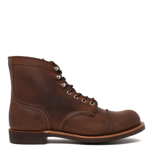 Red Wing Brown Leather Lace-Up Boots.