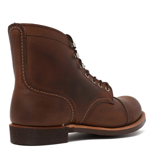 Red Wing Brown Leather Lace-Up Boots.