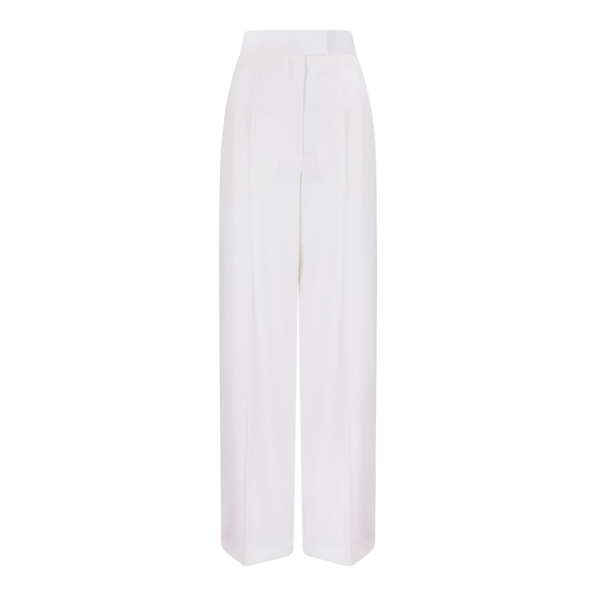 Alexander McQueen White Tailored Wide-Leg Trousers.