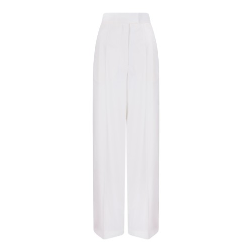 Alexander McQueen White Tailored Wide-Leg Trousers.