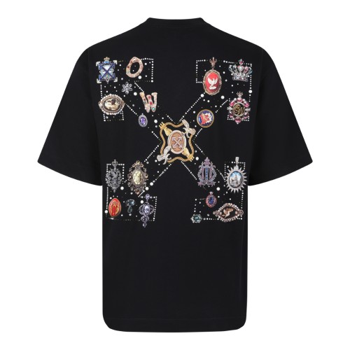 Off-White Black Cotton Logo T-Shirt.