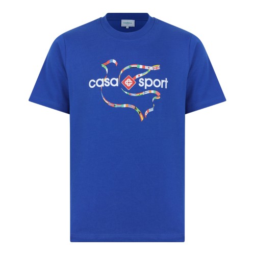 Casablanca Blue Casa Sport Cotton T-Shirt.