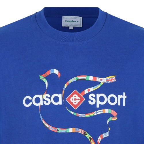 Casablanca Blue Casa Sport Cotton T-Shirt.