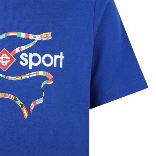 Casablanca Blue Casa Sport Cotton T-Shirt.