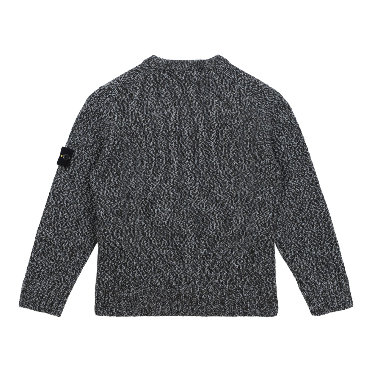 Stone Island Grey Mlange Knit Cardigan.