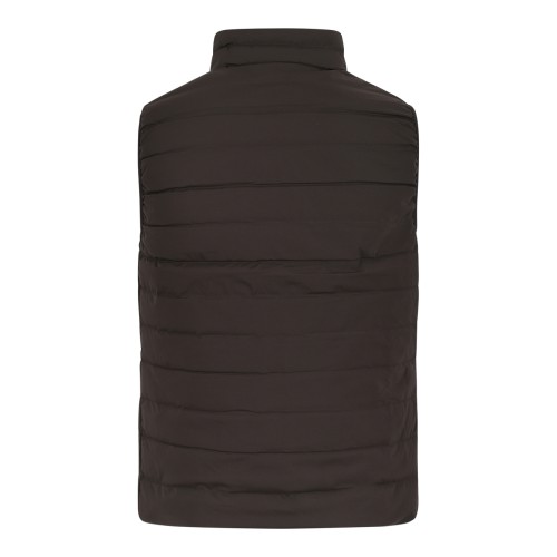 Emporio Armani Brown Quilted Puffer Vest.