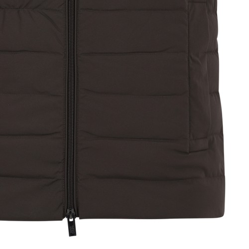 Emporio Armani Brown Quilted Puffer Vest.