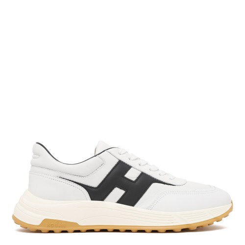 Hogan White and Black H-Stripes Sneakers.