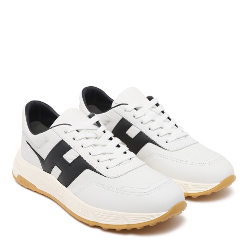 Hogan White and Black H-Stripes Sneakers. 2