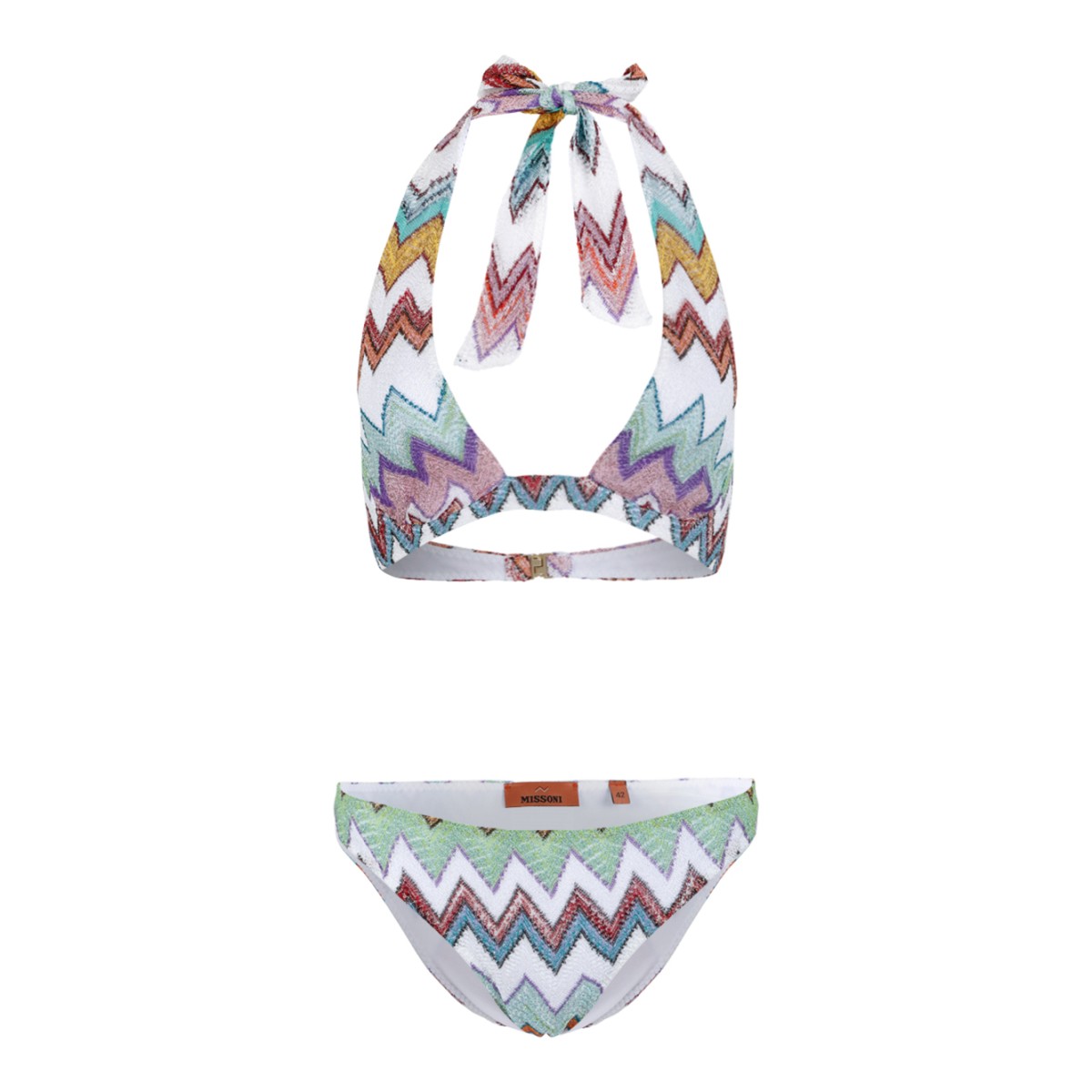 Missoni Multicolor Zigzag Halterneck Bikini Set.