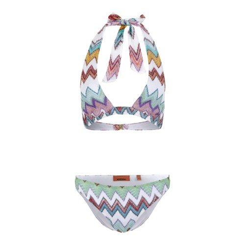 Missoni Multicolor Zigzag Halterneck Bikini Set.
