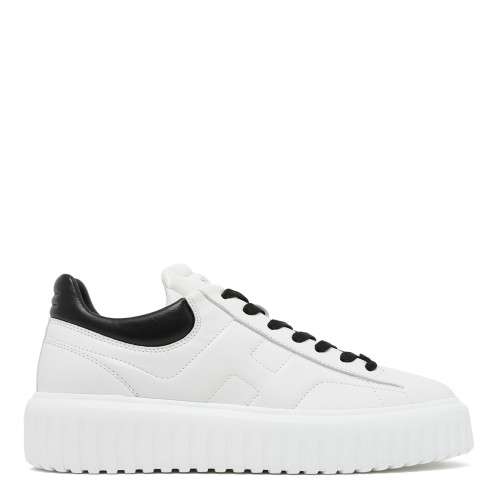 Hogan White Leather Platform Sneakers.