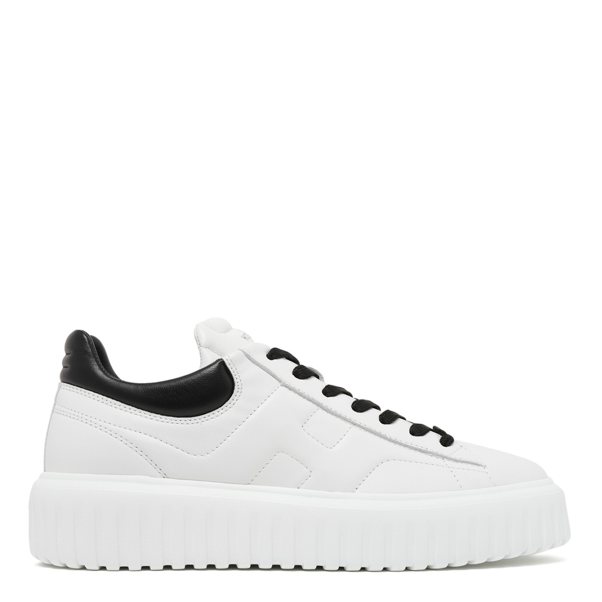 Hogan White Leather Platform Sneakers.