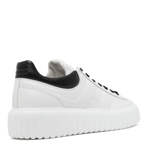 Hogan White Leather Platform Sneakers.