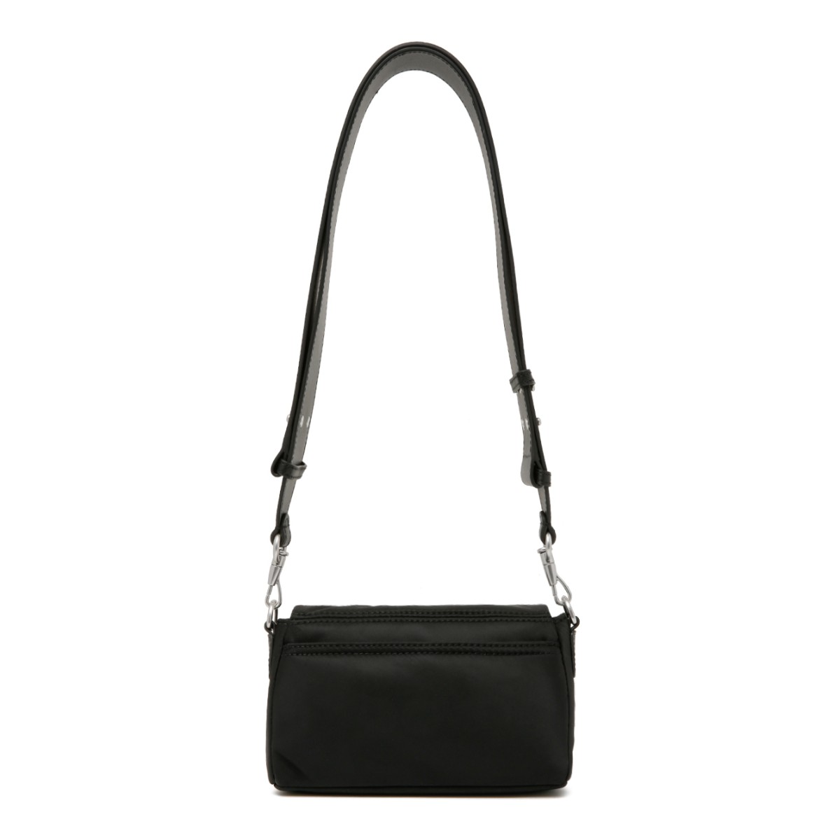 AMI Paris Black Leather Shoulder Bag.