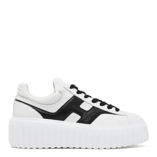 Hogan White and Black Platform Sneakers.
