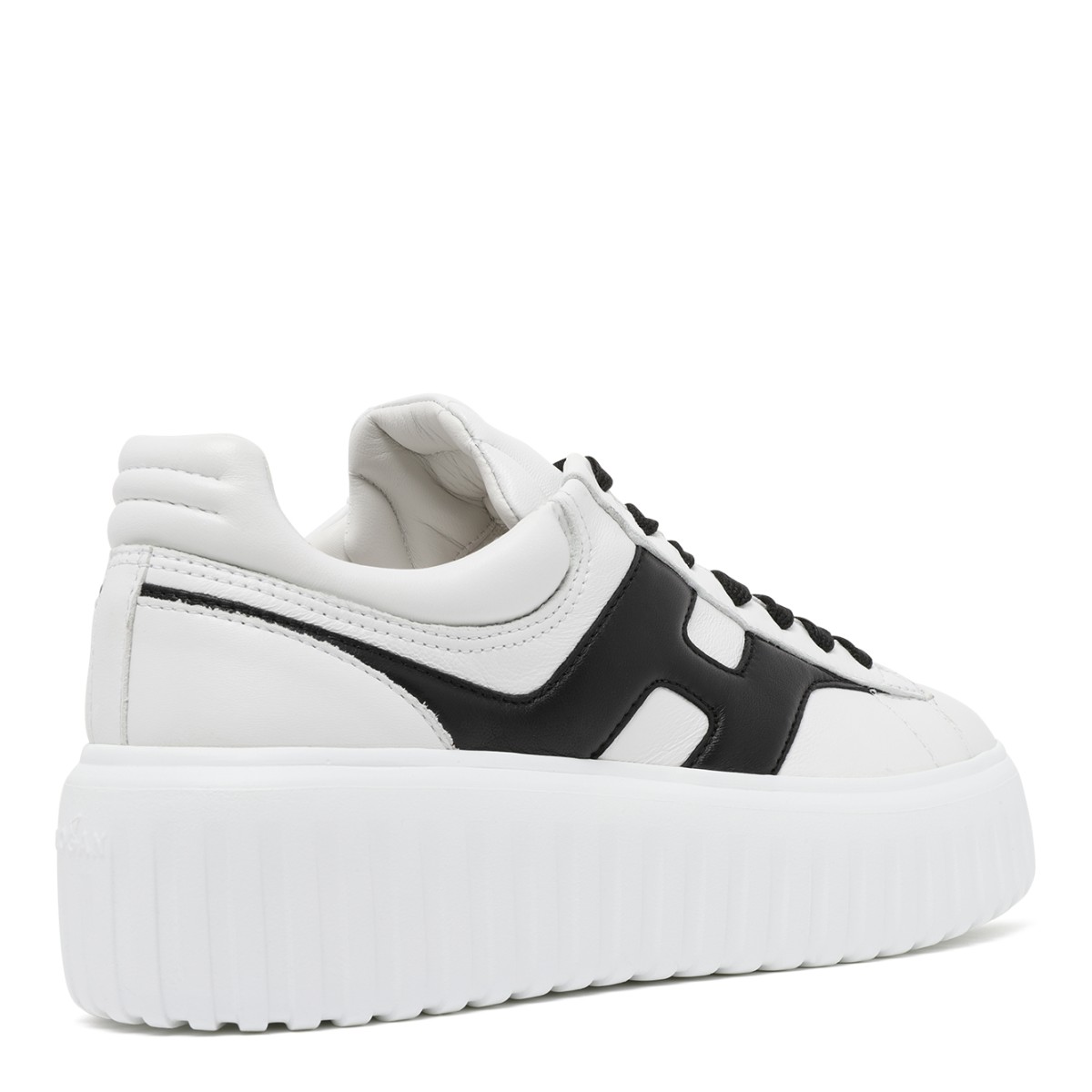 Hogan White and Black Platform Sneakers.