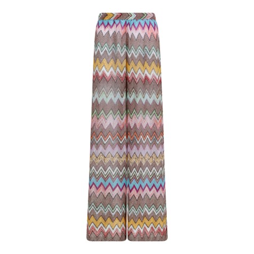 Missoni Multicolor Zigzag Knit Wide-Leg Trousers.