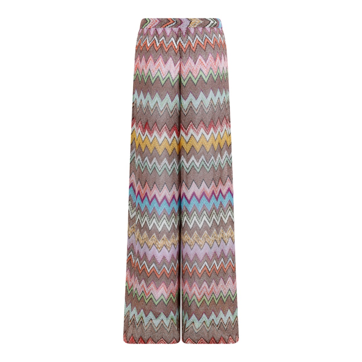 Missoni Multicolor Zigzag Knit Wide-Leg Trousers.