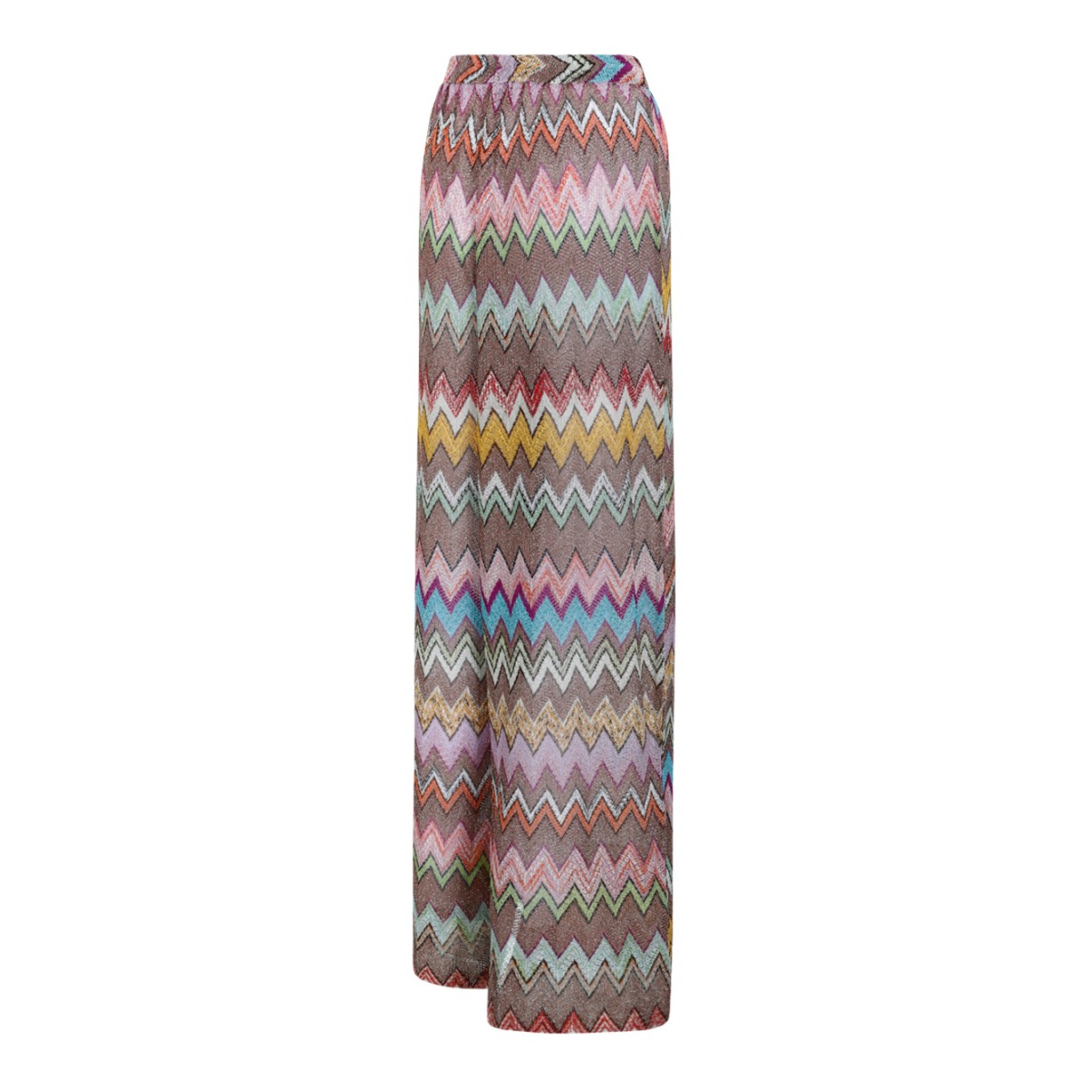 Missoni Multicolor Zigzag Knit Wide-Leg Trousers.