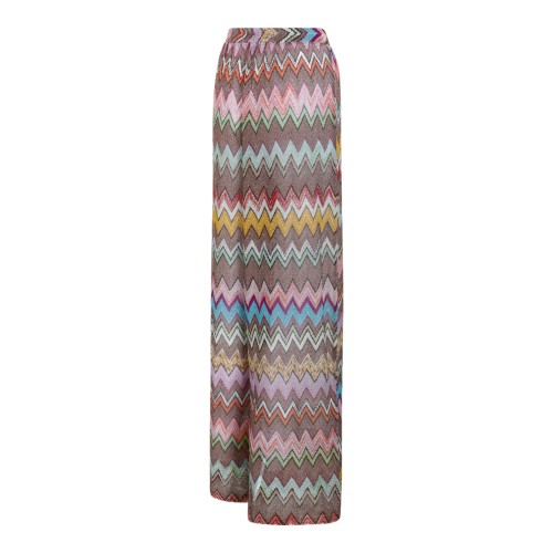 Missoni Multicolor Zigzag Knit Wide-Leg Trousers.