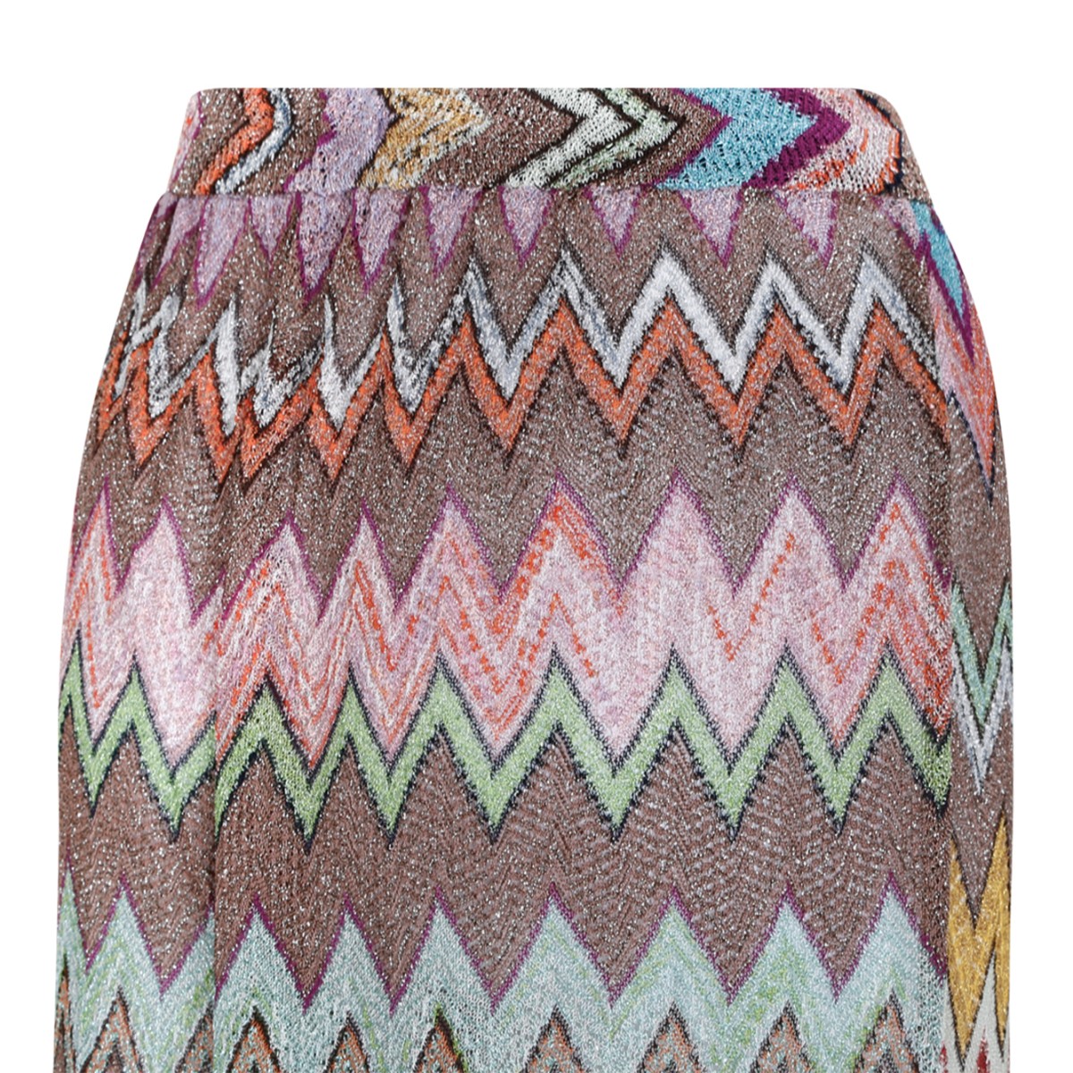 Missoni Multicolor Zigzag Knit Wide-Leg Trousers.