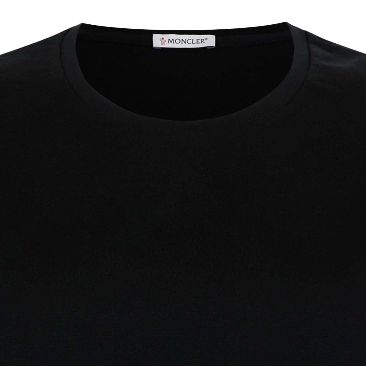 Moncler Black Cotton Crew-Neck T-Shirt.