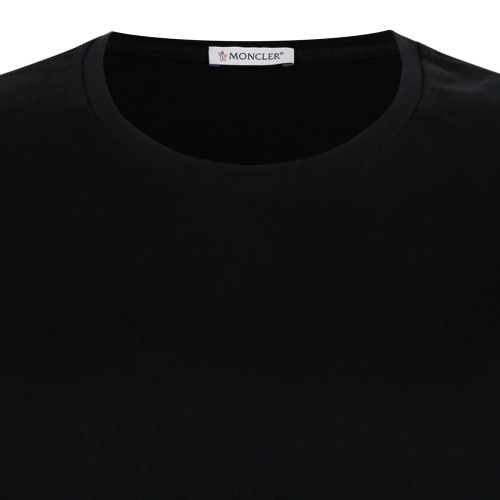 Moncler Black Cotton Crew-Neck T-Shirt.