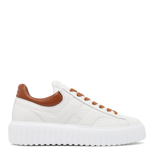 Hogan White Leather Platform Sneakers.