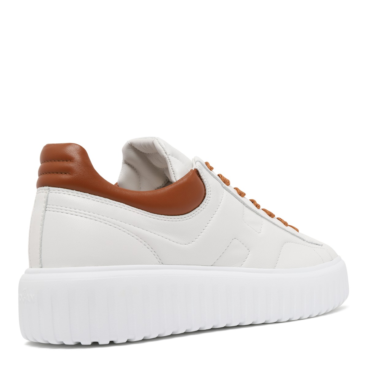 Hogan White Leather Platform Sneakers.