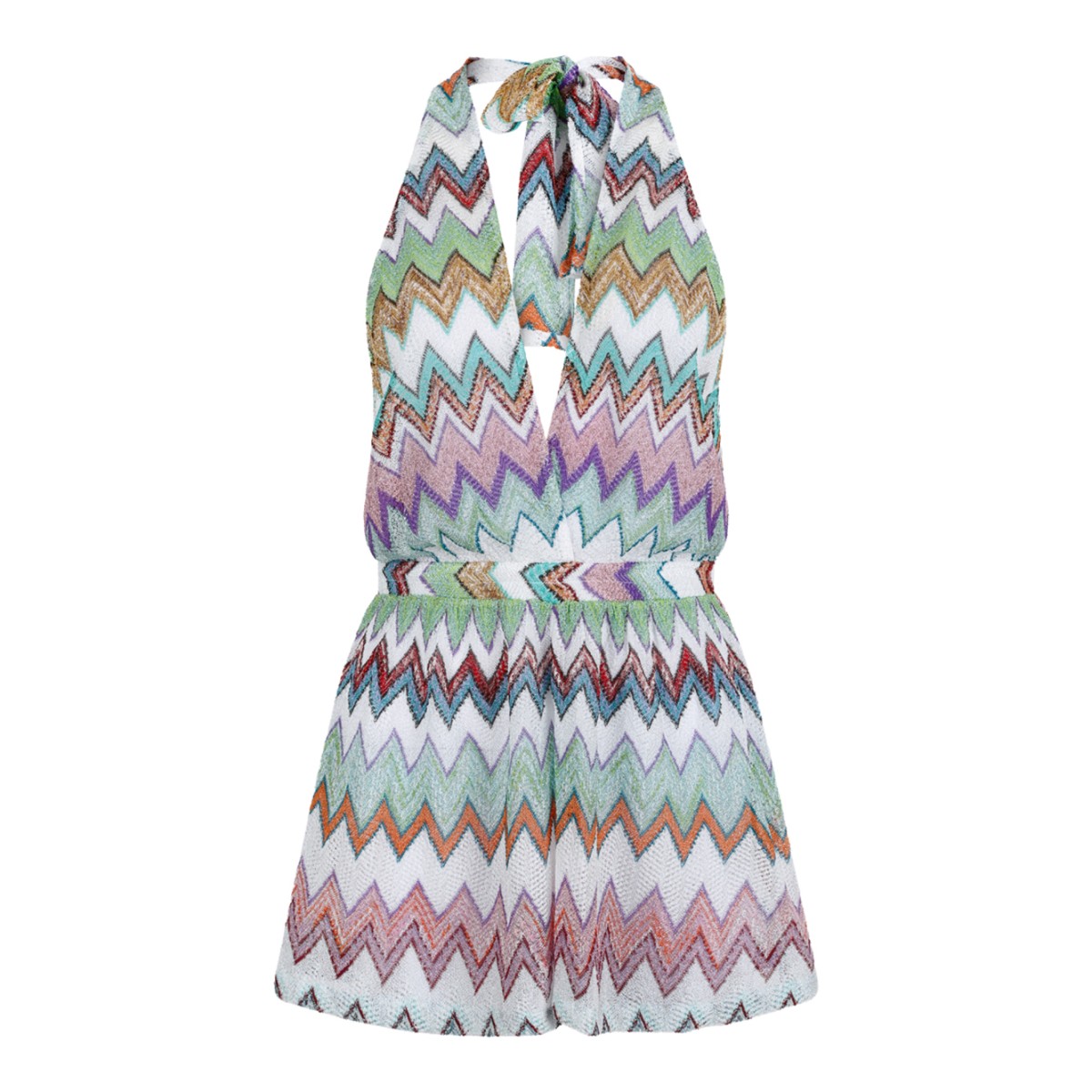 Missoni Multicolor Zigzag Knit Mini Dress.