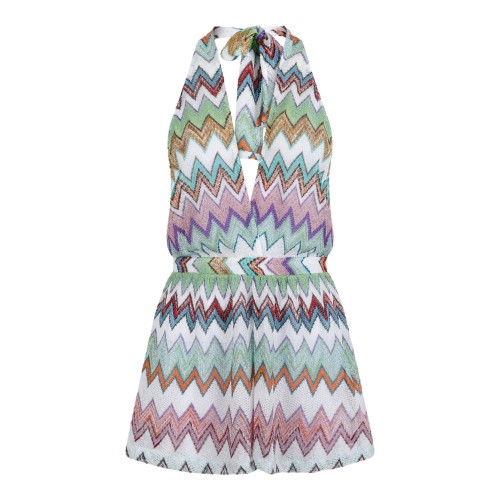 Missoni Multicolor Zigzag Knit Mini Dress.