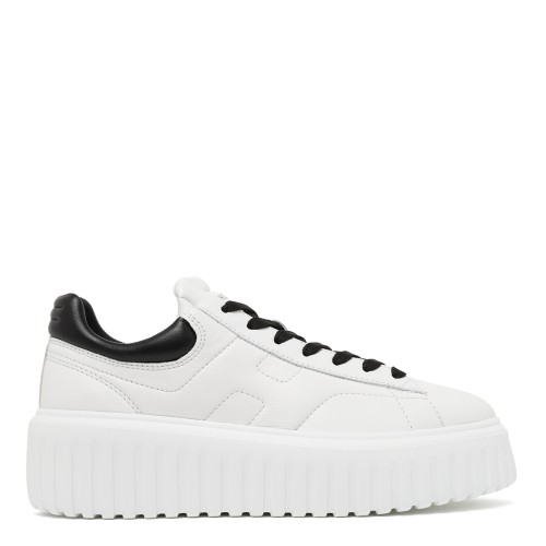 Hogan White Leather Platform Sneakers.