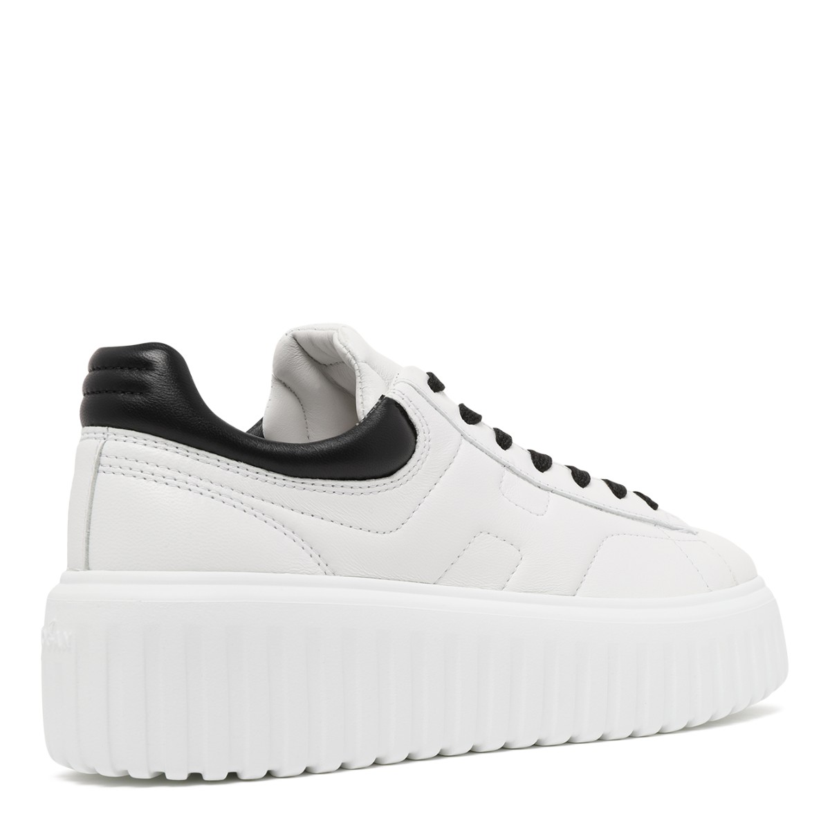 Hogan White Leather Platform Sneakers.