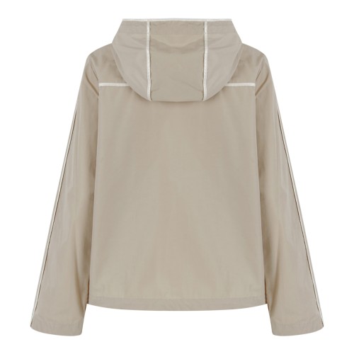 Moncler Beige Hooded Zip-Up Jacket. 2