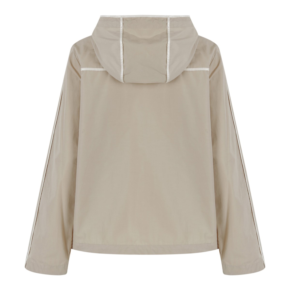 Moncler Beige Hooded Zip-Up Jacket.