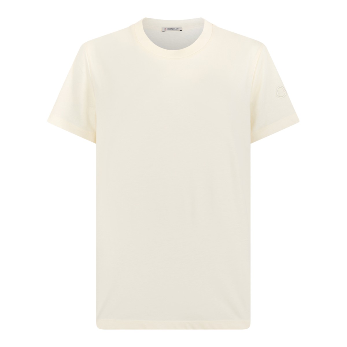 Moncler Ivory Cotton Crew-Neck T-Shirt.