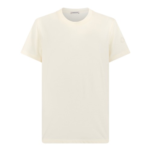 Moncler Ivory Cotton Crew-Neck T-Shirt.