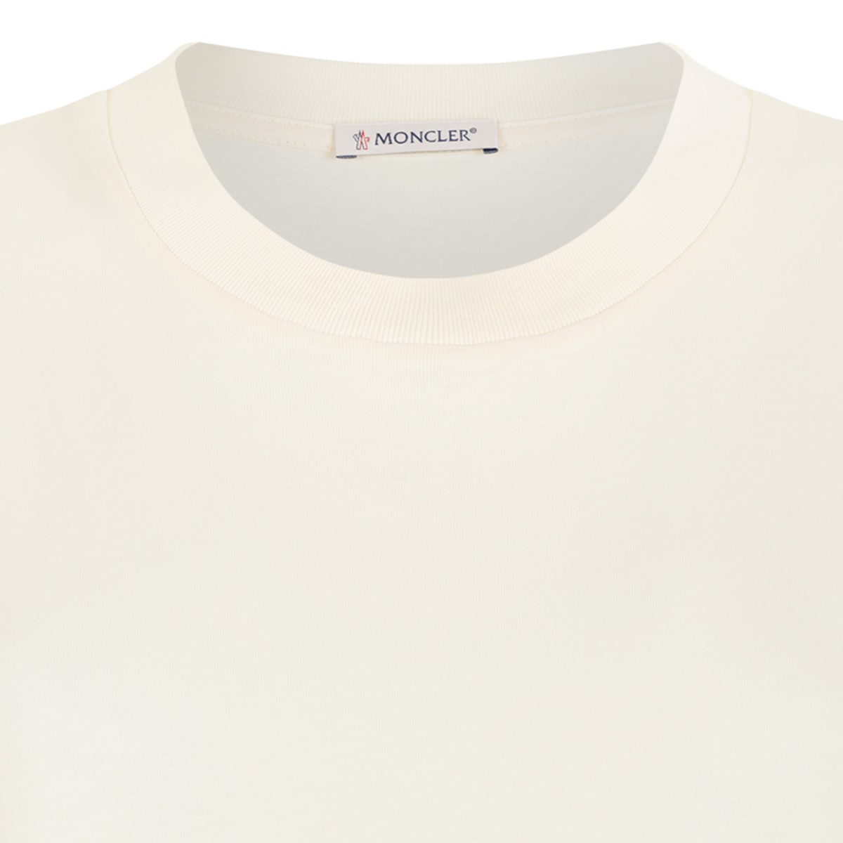 Moncler Ivory Cotton Crew-Neck T-Shirt.