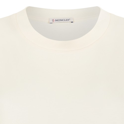 Moncler Ivory Cotton Crew-Neck T-Shirt.