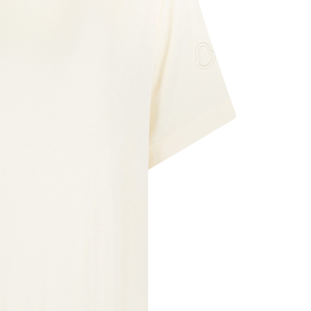 Moncler Ivory Cotton Crew-Neck T-Shirt.