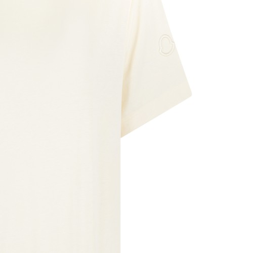 Moncler Ivory Cotton Crew-Neck T-Shirt.